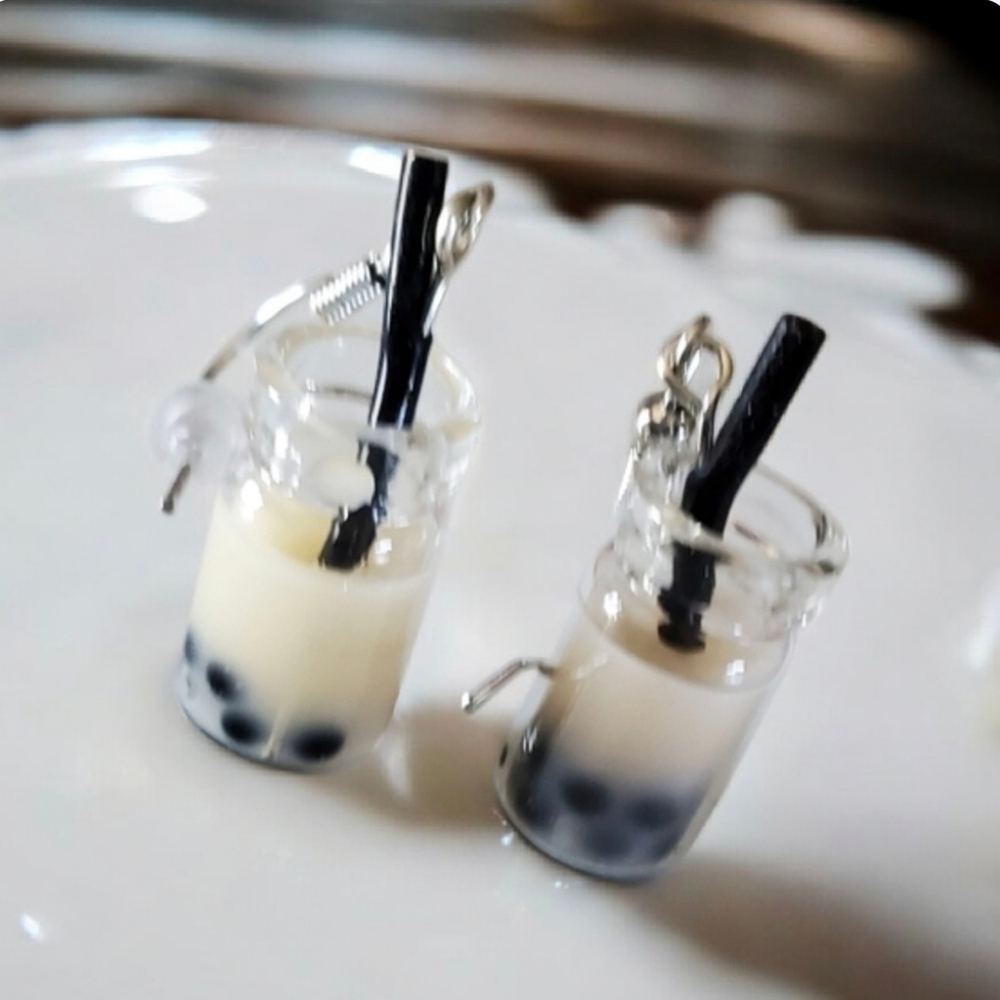 Boba Milk Tea Earrings